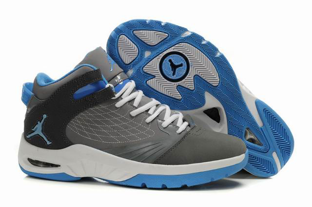 Cheap Air Jordan Shoes New School Grey White Blue - Click Image to Close