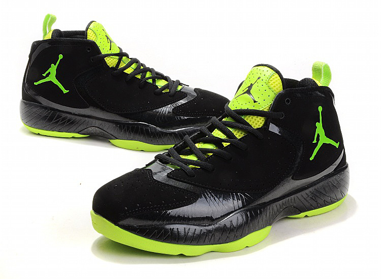 jordan shoes black and green