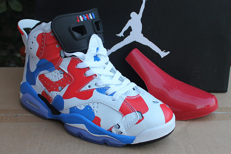 Cheap Real 2015 Jordan Jordan 6 White Red Blue