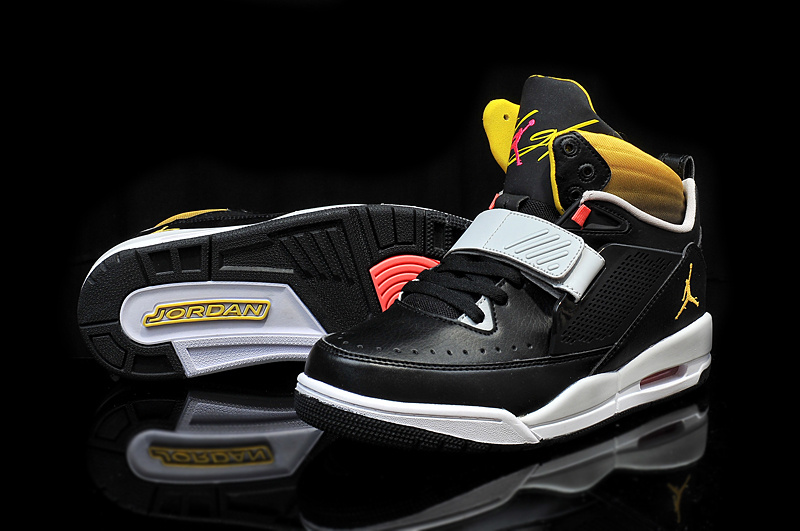 2015 New Arrival Jordan Flight 97 Black Grey Yellow Shoes