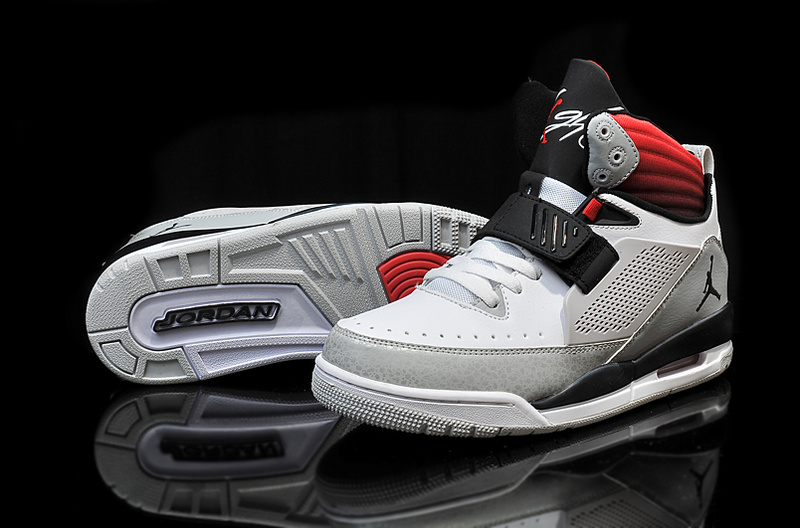 2015 New Arrival Jordan Flight 97 White Grey Black Red - Click Image to Close