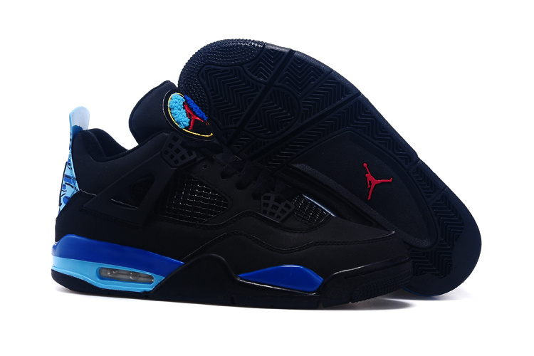 Real Black Blue Red Jordan 4 And 8 Shoes - Click Image to Close