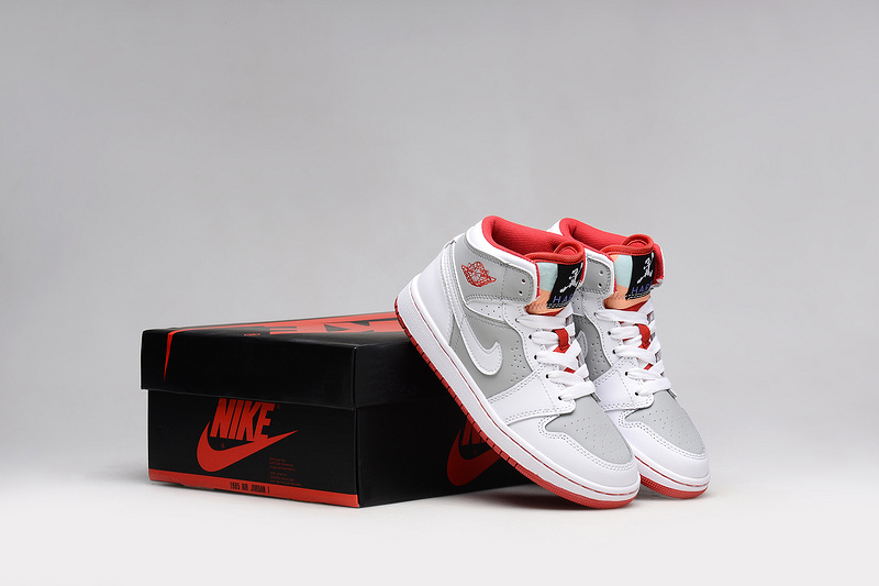 Real Bugs Bunny Jordan 1 White Red Grey Shoes - Click Image to Close