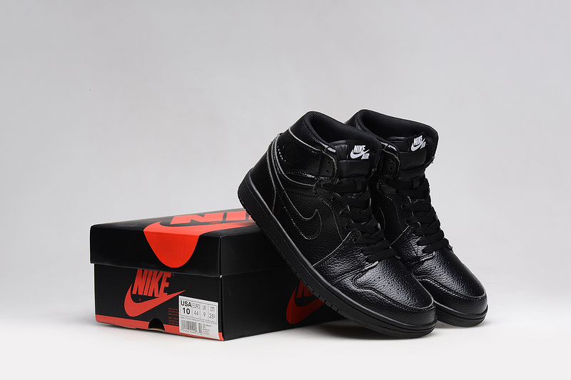 Real Jordan 1 All Black Shoes - Click Image to Close