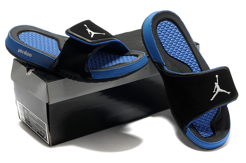 2015 Latest Air Jordan Hydro 2 Black Blue Sandal