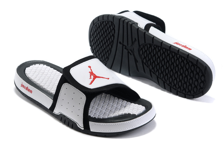 2015 Latest Air Jordan Hydro 2 White Black Red Sandal - Click Image to Close