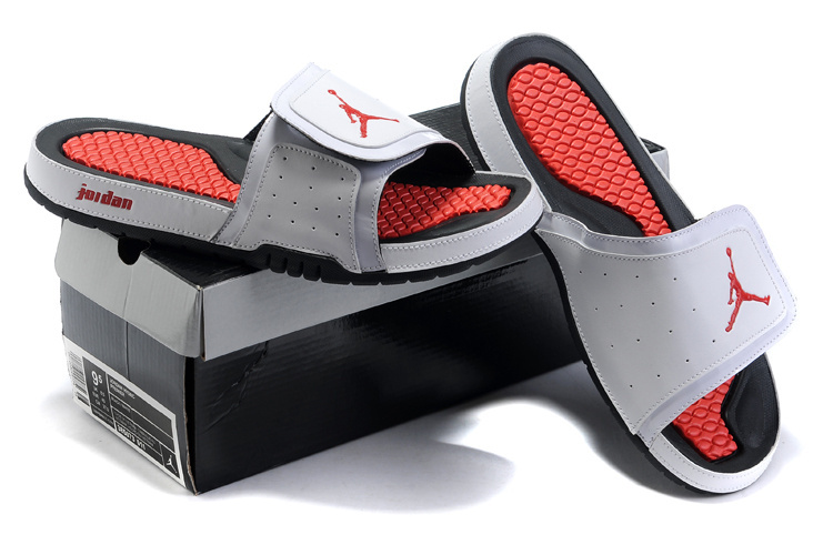 2015 Latest Air Jordan Hydro 2 White Red Black Sandal - Click Image to Close