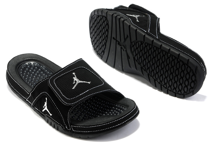 2015 Latest Air Jordan Hydro 5 All Black Sandal - Click Image to Close