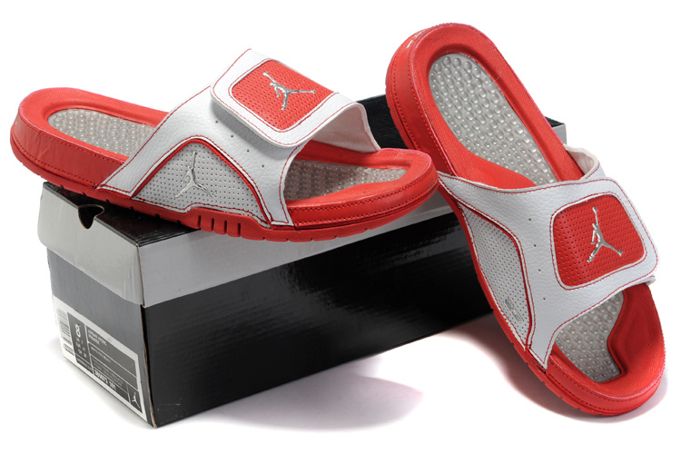 2015 Latest Air Jordan Hydro 5 Red White Sandal - Click Image to Close