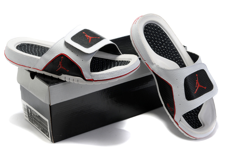 2015 Latest Air Jordan Hydro 5 White Black Red Sandal