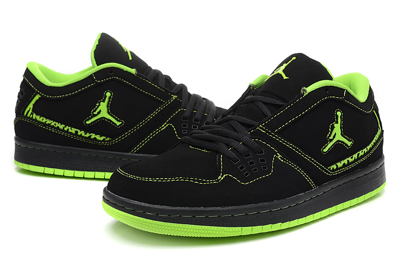 Real Jordan 1 Low Black Green Shoes