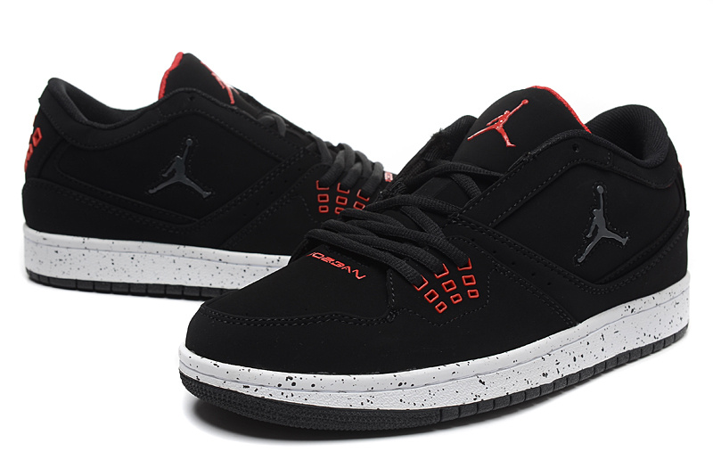 Real Jordan 1 Low Black Red Shoes - Click Image to Close