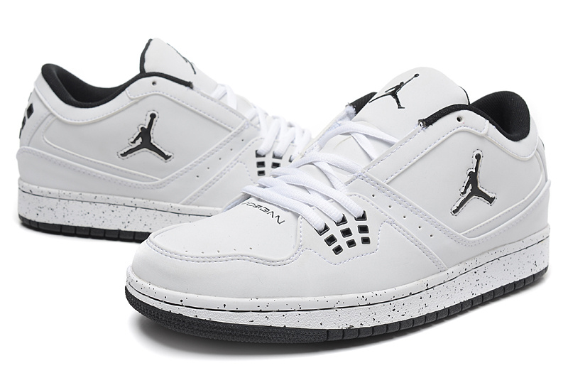 Real Jordan 1 Low White Black Jumpman Shoes