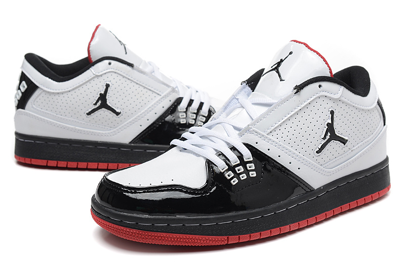 Real Jordan 1 Low White Black Red Shoes