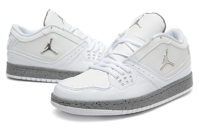 Real Jordan 1 Low White Grey Shoes - Click Image to Close