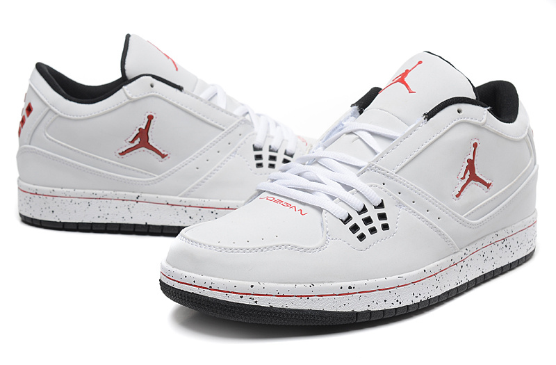 Real Jordan 1 Low White Red Jumpman Shoes