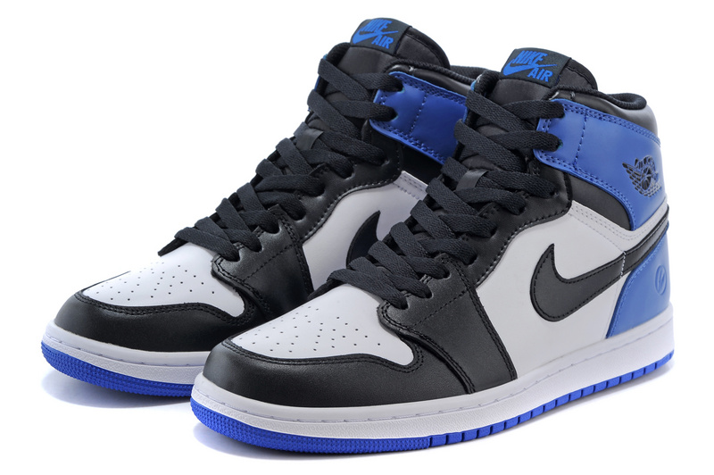 Real Jordan 1 Retro Black Grey Blue Shoes