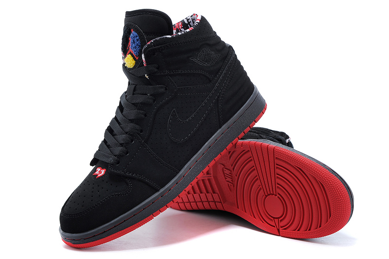 Real Jordan 1 Retro Black Red Shoes - Click Image to Close