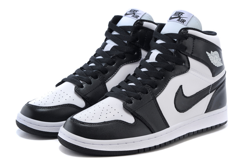 Real Jordan 1 Retro Black White Shoes - Click Image to Close