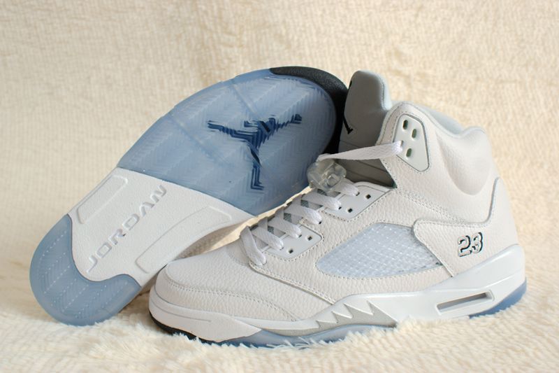 Real Jordan 5 Retro All White Shoes - Click Image to Close