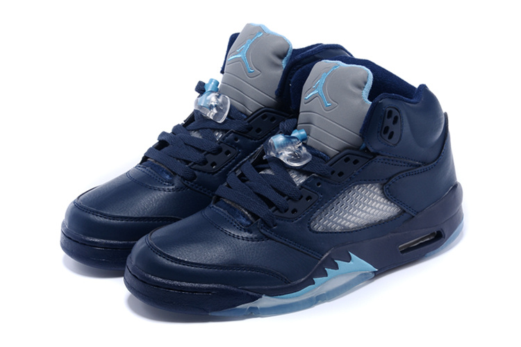 Real Jordan 5 Retro Sea Blue Shoes - Click Image to Close