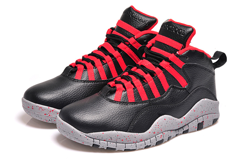 Real Jordan 10 Retro Black Red Shoes - Click Image to Close