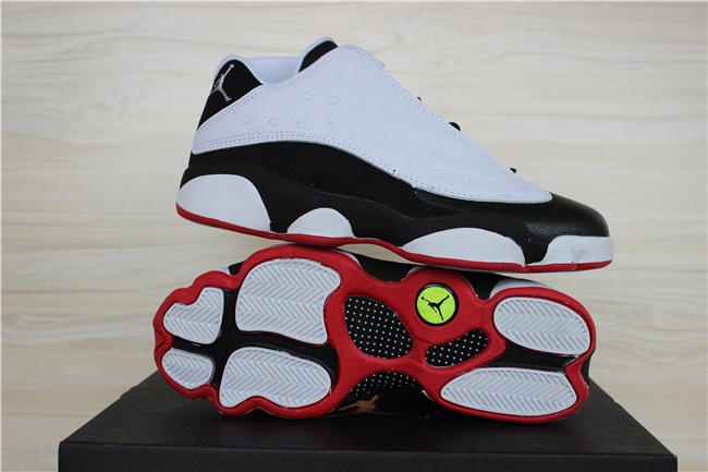 Real Jordan 13 Low White Black Red Shoes
