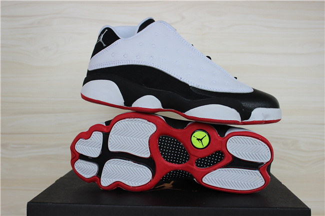 Real Jordan 13 Low White Black Red Shoes - Click Image to Close