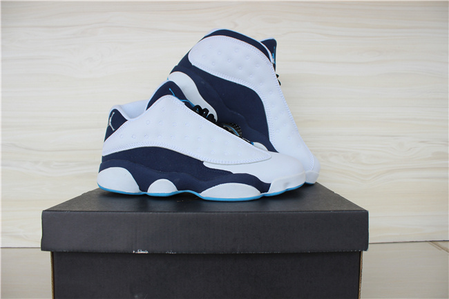 Real Jordan 13 Low White Blue Shoes - Click Image to Close