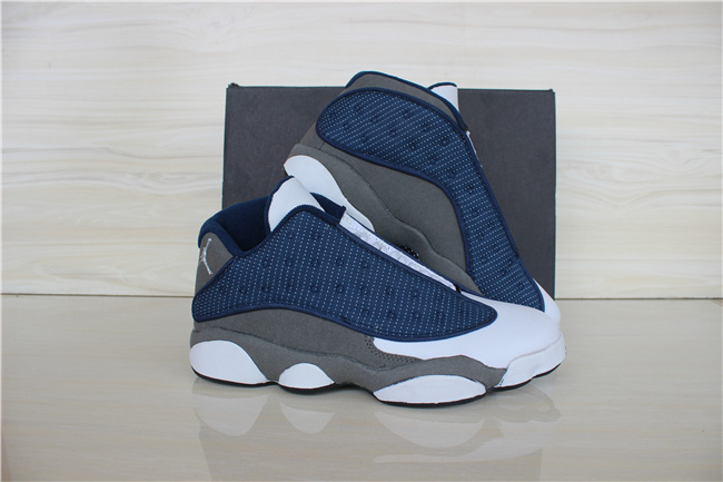 Real Jordan 13 Low White Grey Blue Shoes