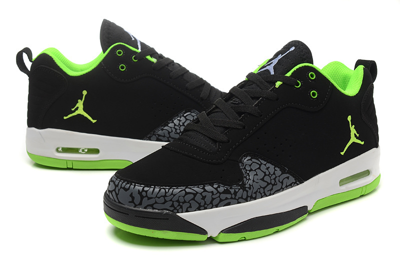 Real Air Jordan Cement Black Green White Shoes - Click Image to Close