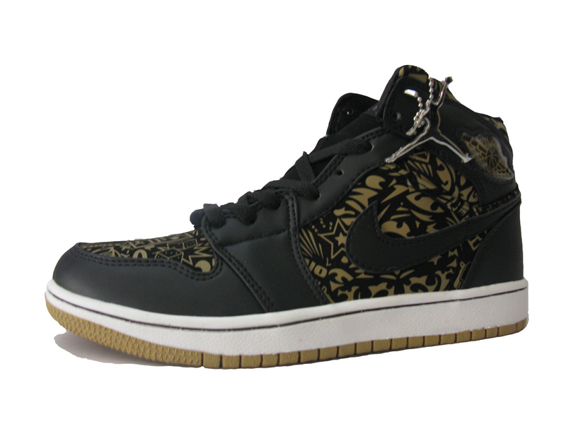 Cheap Air Jordan 1 Shoes Black Golden - Click Image to Close