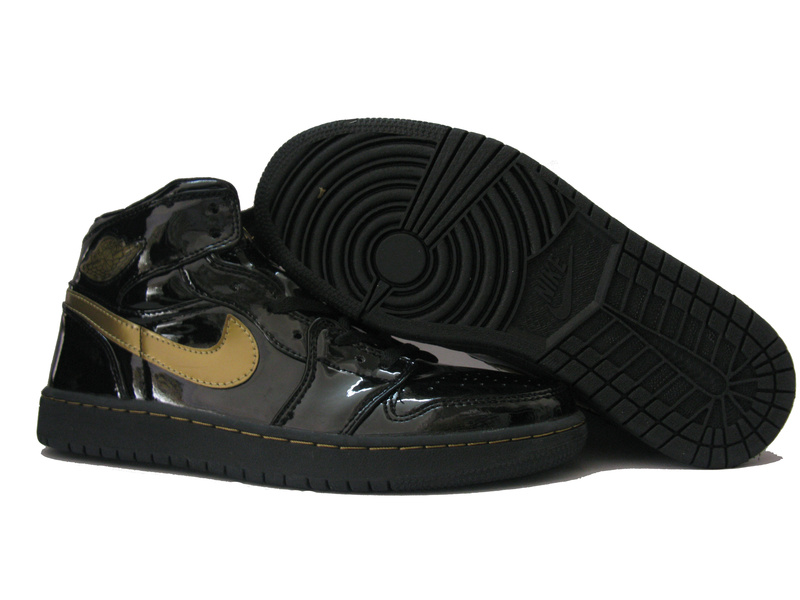 Cheap Air Jordan 1 Shoes Black Yellow Logo