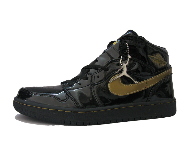 Cheap Air Jordan 1 Shoes Black Yellow Logo - Click Image to Close