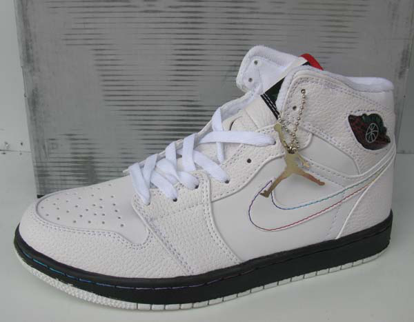 Cheap Air Jordan 1 Shoes Red White All White Black