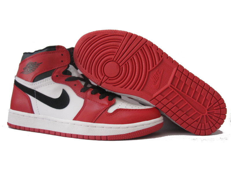 Cheap Air Jordan 1 Shoes Red White Black - Click Image to Close