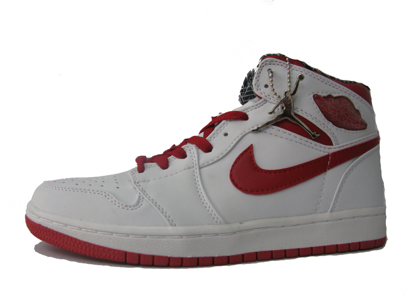 Cheap Air Jordan 1 Shoes White Red - Click Image to Close