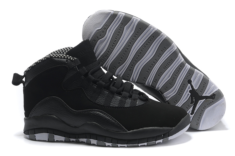 Cheap Air Jordan Shoes 10 Black Grey - Click Image to Close