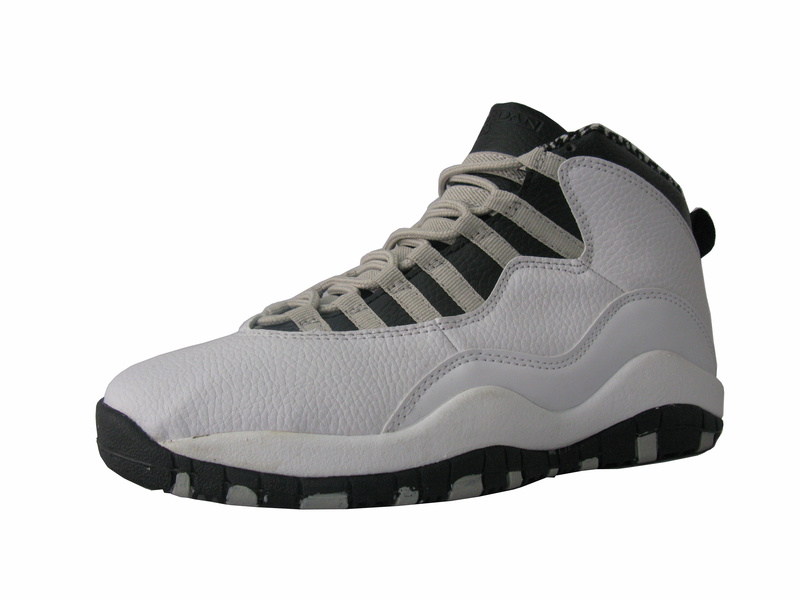 Cheap Air Jordan Shoes 10 White Grey Black