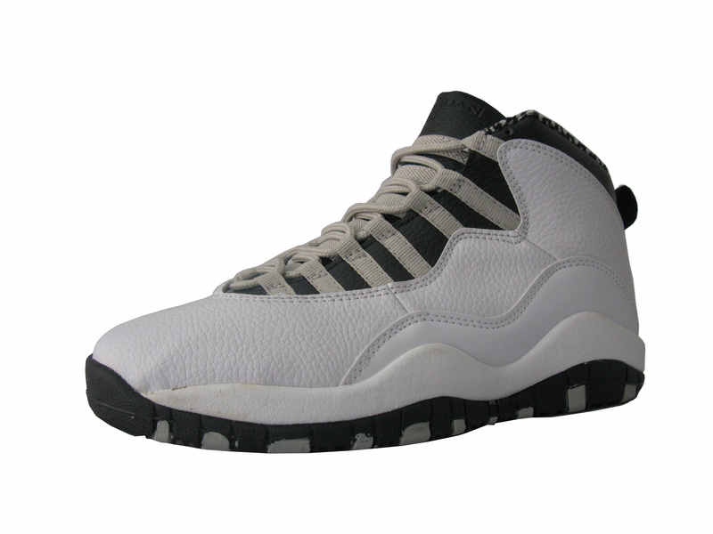 Cheap Air Jordan Shoes 10 White Grey Black - Click Image to Close