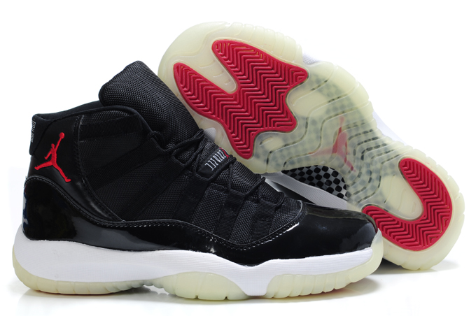 Cheap Air Jordan Shoes 11 Midnight Black White Red