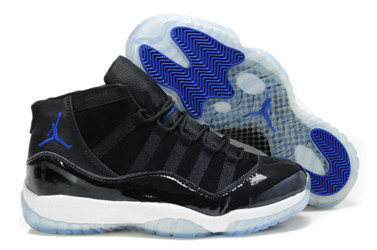 Cheap Air Jordan Shoes 11 Suede Black White Blue - Click Image to Close