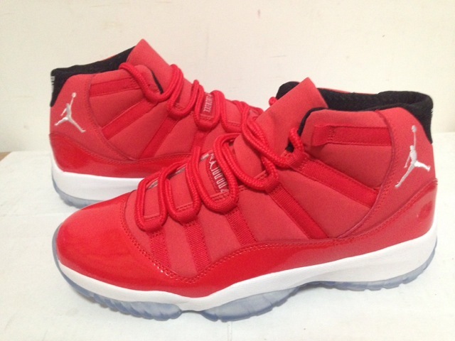 Cheap Real 2015 Jordan Jordan 11 Toro Red White - Click Image to Close