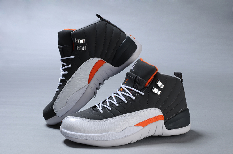 Cheap Air Jordan Shoes 12 Duplicate Grey White Orange