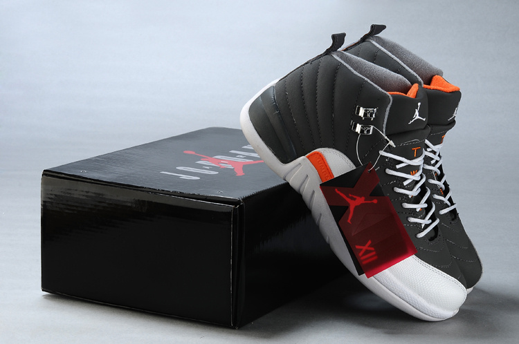 Cheap Air Jordan Shoes 12 Duplicate Grey White Orange