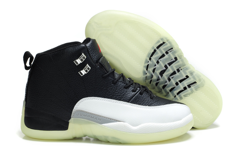 Cheap Air Jordan Shoes 12 Shoes Shine Sole Black White - Click Image to Close