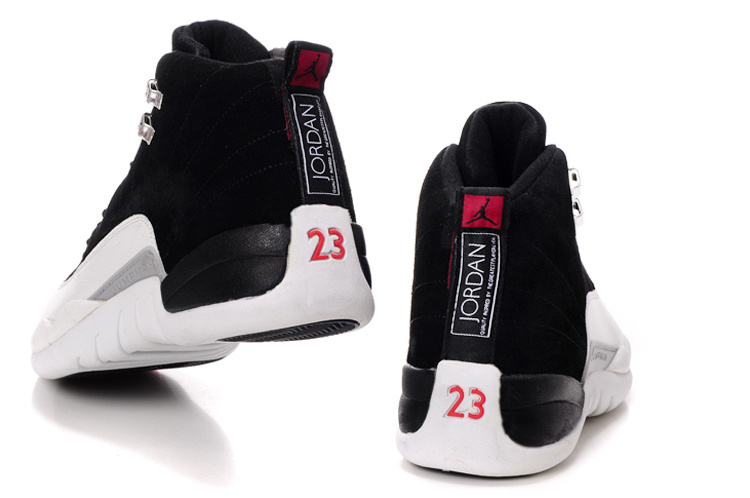 Cheap Air Jordan Shoes 12 Shoes Suede Black White