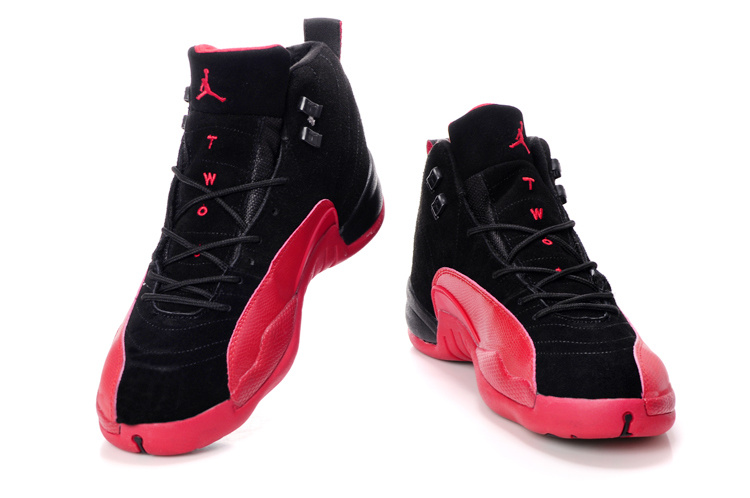 Cheap Air Jordan Shoes 12 Shoes Suede Black Wine Red