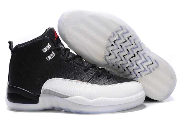 Cheap Air Jordan Shoes 12 Transparent Sole Black White