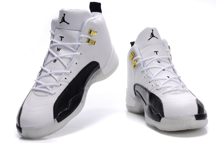 Cheap Air Jordan Shoes 12 Transparent Sole White Black